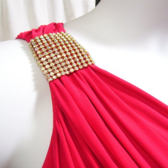 Betsy & Adam Coral Red Evening Gown Prom dress Size 14 NWOT - Picture 3 of 5